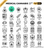 Medical cannabis concept line icons vector illustration Medical cannabis concept line icons vector illustration