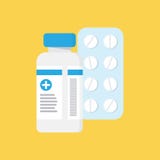 Medical container and blister with pills Stock Photos Medical container and blister with pills Stock Photos
