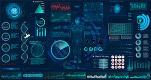 Medical examination HUD elements set. interface stock illustration Medical examination HUD elements set. interface stock illustration