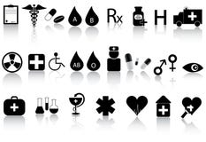 Medical icons. Illustration of medical icons and shadow stock illustration Medical icons. Illustration of medical icons and shadow stock illustration