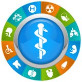 Medical icons. In a circle with beautiful colors stock illustration Medical icons. In a circle with beautiful colors stock illustration