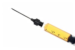 Medical syringe isolated in white stock images Medical syringe isolated in white stock images