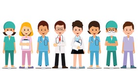 Medical team isolated on white. stock illustration Medical team isolated on white. stock illustration