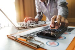 Medical technology concept. Doctor working royalty free stock photography Medical technology concept. Doctor working royalty free stock photography