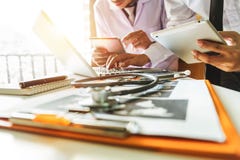 Medical technology concept. Doctor working royalty free stock images Medical technology concept. Doctor working royalty free stock images