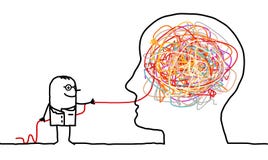 Medico che districa un nodo del cervello royalty illustrazione gratis Medico che districa un nodo del cervello royalty illustrazione gratis