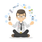 Medico con le pillole illustrazione vettoriale Medico con le pillole illustrazione vettoriale