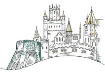 Medieval castle the historic building. Fairytale fortress Stock Photos Medieval castle the historic building. Fairytale fortress Stock Photos