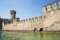 Medieval castle Scaliger in old town Sirmione on lake Lago di Garda. Italy Royalty Free Stock Image Medieval castle Scaliger in old town Sirmione on lake Lago di Garda. Italy Royalty Free Stock Image