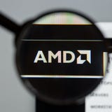 Mediolan Włochy, Sierpień, - 10, 2017: Advanced Micro Devices strona internetowa zdjęcie royalty free Mediolan Włochy, Sierpień, - 10, 2017: Advanced Micro Devices strona internetowa zdjęcie royalty free