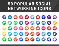 50 medios iconos sociales populares stock de ilustración 50 medios iconos sociales populares stock de ilustración