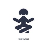 meditating icon on white background. Simple element illustration from activity and hobbies concept vector illustration meditating icon on white background. Simple element illustration from activity and hobbies concept vector illustration