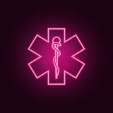Medyczny znak z wąż ikoną Elementy medycyna w neonowych stylowych ikonach Prosta ikona dla stron internetowych, sieć projekt, mob ilustracji Medyczny znak z wąż ikoną Elementy medycyna w neonowych stylowych ikonach Prosta ikona dla stron internetowych, sieć projekt, mob ilustracji