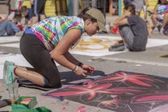 Meer met een waarde van, Florida, de V.S. die Fab 23-24, de 25Th Jaarlijkse Straat van 2019 Fest schilderen royalty-vrije stock afbeeldingen Meer met een waarde van, Florida, de V.S. die Fab 23-24, de 25Th Jaarlijkse Straat van 2019 Fest schilderen royalty-vrije stock afbeeldingen