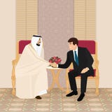 Meeting of Arab and European businessmen or politicians stock illustration Meeting of Arab and European businessmen or politicians stock illustration