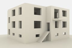Mehrstöckiges neues Familienhaus auf weißem Hintergrund vektor abbildung Mehrstöckiges neues Familienhaus auf weißem Hintergrund vektor abbildung