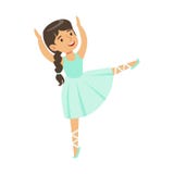 Meisje in Blauwe Kleding met Plat-het Dansen Ballet in Klassieke Dansklasse, Toekomstige Professionele Ballerinadanser stock illustratie Meisje in Blauwe Kleding met Plat-het Dansen Ballet in Klassieke Dansklasse, Toekomstige Professionele Ballerinadanser stock illustratie