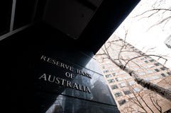 MELBOURNE, AUSTRALIA - JULY 26, 2018: Reserve Bank of Australia name on black granite wall in Melbourne Australia with a royalty free stock images MELBOURNE, AUSTRALIA - JULY 26, 2018: Reserve Bank of Australia name on black granite wall in Melbourne Australia with a royalty free stock images