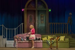 Melitopol, Ucrânia 6 DE DEZEMBRO DE 2017: Jovens não identificados no paizinho do teatro na Web fotografia de stock royalty free Melitopol, Ucrânia 6 DE DEZEMBRO DE 2017: Jovens não identificados no paizinho do teatro na Web fotografia de stock royalty free