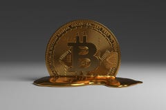 Melting Bitcoin royalty free illustration Melting Bitcoin royalty free illustration