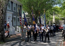 Memorial Day ståtar i Nantucket, Massachusetts royaltyfria bilder Memorial Day ståtar i Nantucket, Massachusetts royaltyfria bilder