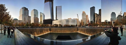Memorial Pools Panorama At National 9/11 Memorial Stock Image