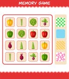 Memory games with cartoon vegetables. Learning cards game. Educational game for pre shool years kids and toddlers