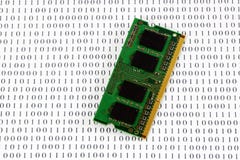 Memory module on binary code royalty free stock images Memory module on binary code royalty free stock images