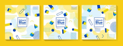Memphis Art bleu et jaune illustration libre de droits Memphis Art bleu et jaune illustration libre de droits