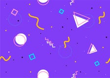 Memphis seamless pattern. Geometric elements memphis in the style of 80`s. Vector illustration. stock illustration Memphis seamless pattern. Geometric elements memphis in the style of 80`s. Vector illustration. stock illustration