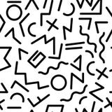 MEMPHIS STYLE SEAMLESS PATTERN. GEOMETRIC ELEMENTS TEXTURE. 80S-90S DESIGN ON WHITE BACKGROUND. royalty free illustration MEMPHIS STYLE SEAMLESS PATTERN. GEOMETRIC ELEMENTS TEXTURE. 80S-90S DESIGN ON WHITE BACKGROUND. royalty free illustration