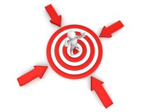 Men in the center of the target Royalty Free Stock Image Men in the center of the target Royalty Free Stock Image