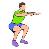 Exercising. Squatting On One Leg Stock Illustration - Illustration of