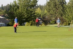 Men Playing Golf On Course Royalty Free Stock Photography Men Playing Golf On Course Royalty Free Stock Photography