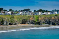 Mendocino Main Street Stock Photo Mendocino Main Street Stock Photo