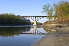 Mendota Bridge from Shores of Minnesota River stock images Mendota Bridge from Shores of Minnesota River stock images