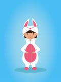 Menina bonito na ilustração do onesie do coelho Vetor ilustração do vetor Menina bonito na ilustração do onesie do coelho Vetor ilustração do vetor