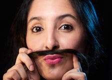 Menina com bigode Imagens de Stock Royalty Free Menina com bigode Imagens de Stock Royalty Free