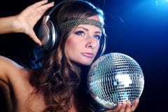 Menina do disco imagem de stock royalty free Menina do disco imagem de stock royalty free