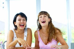Meninas de riso imagens de stock Meninas de riso imagens de stock