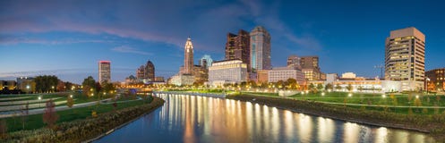 Mening van Columbus Ohio Skyline van de binnenstad royalty-vrije stock fotografie Mening van Columbus Ohio Skyline van de binnenstad royalty-vrije stock fotografie