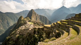 Mening van de Verloren Incan-Stad van Machu Picchu dichtbij Cusco, Peru Stock Afbeelding Mening van de Verloren Incan-Stad van Machu Picchu dichtbij Cusco, Peru Stock Afbeelding