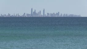 Mening van Surfer` s Paradijs van Coolangatta stock footage Mening van Surfer` s Paradijs van Coolangatta stock footage