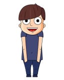 Menino bonito dos desenhos animados com emoções felizes Ilustra??o do vetor ilustração royalty free Menino bonito dos desenhos animados com emoções felizes Ilustra??o do vetor ilustração royalty free