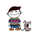 Menino com amigo do cão Fotos de Stock Menino com amigo do cão Fotos de Stock