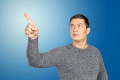 Mens die exemplaarruimte richten stock afbeelding Mens die exemplaarruimte richten stock afbeelding