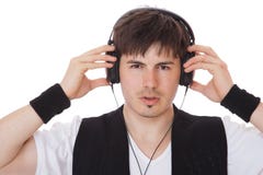 Mens die van Muziek geniet royalty-vrije stock fotografie Mens die van Muziek geniet royalty-vrije stock fotografie