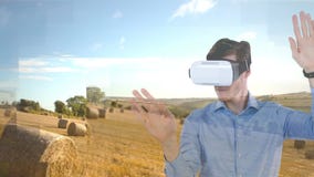 Mens die VR-Video gebruiken Mens die VR-Video gebruiken