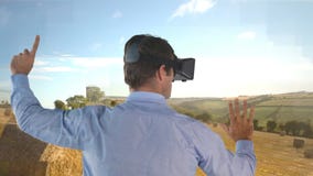 Mens die VR-Video gebruiken Mens die VR-Video gebruiken