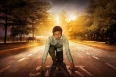 Mens klaar te lopen stock afbeelding Mens klaar te lopen stock afbeelding
